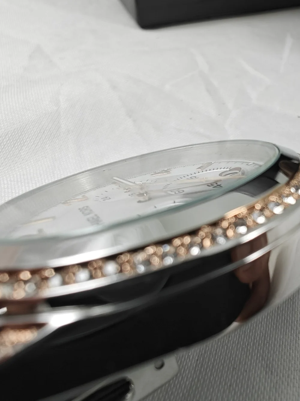 Michael Kors Women's Silver and Rose Gold-Tone Chronograph Watch NEW BATTERY